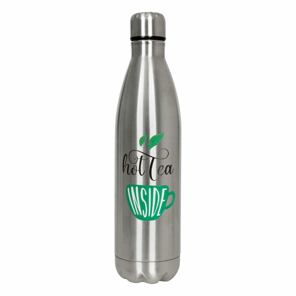 Könitz Flasche Hot Bottle - Tea Inside, Thermoflasche, Outdoorflasche, Doppelwandig mit Verschluss, Edelstahl, Silbern, 750 ml, 11 9 245 2726