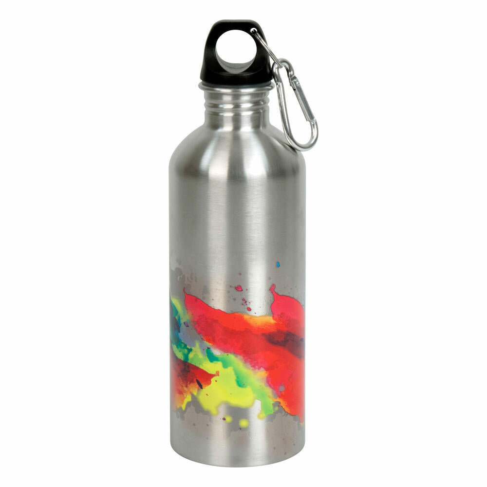 Könitz Flasche Cool Bottle - On Colour Flow, Thermoflasche, Outdoorflasche, Doppelwandig mit Verschluss, Edelstahl, Silbern, 600 ml, 11 9 244 1694
