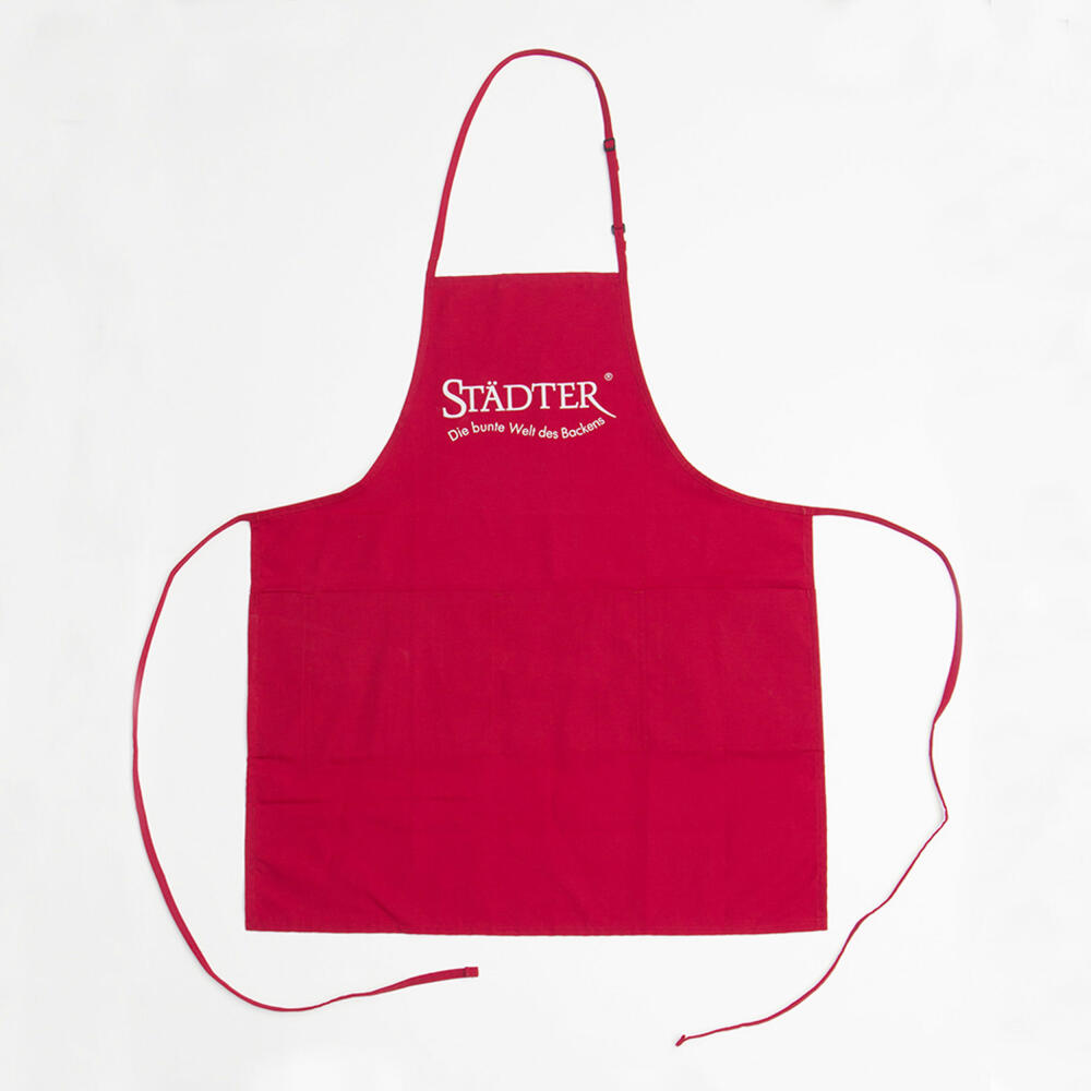 Städter baking apron, cooking apron, kitchen apron, apron, polyester, red, 68 x 80 cm, 256118