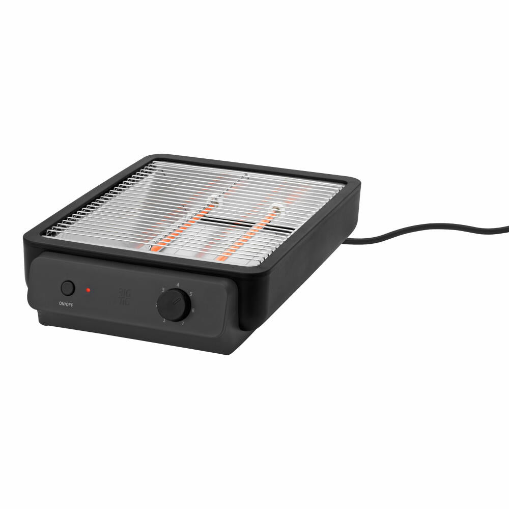 Rig-Tig FOODIE Flat Toaster Black, Slice Toaster, Toaster, Plastic, Stainless Steel, Black, 600 W, Z00601-1