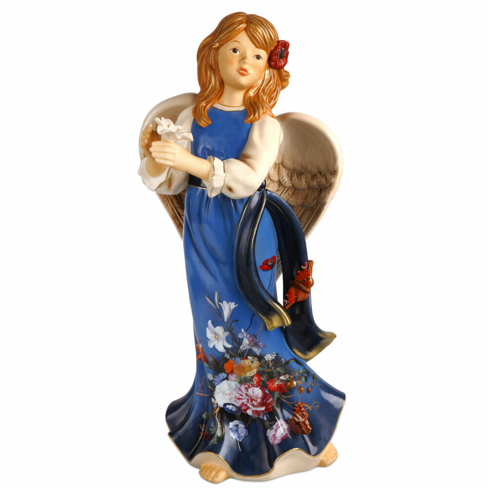 Goebel decorative figure angel summer flowers, De Heem, Gloria, stoneware, colorful, 49 cm, 41653271
