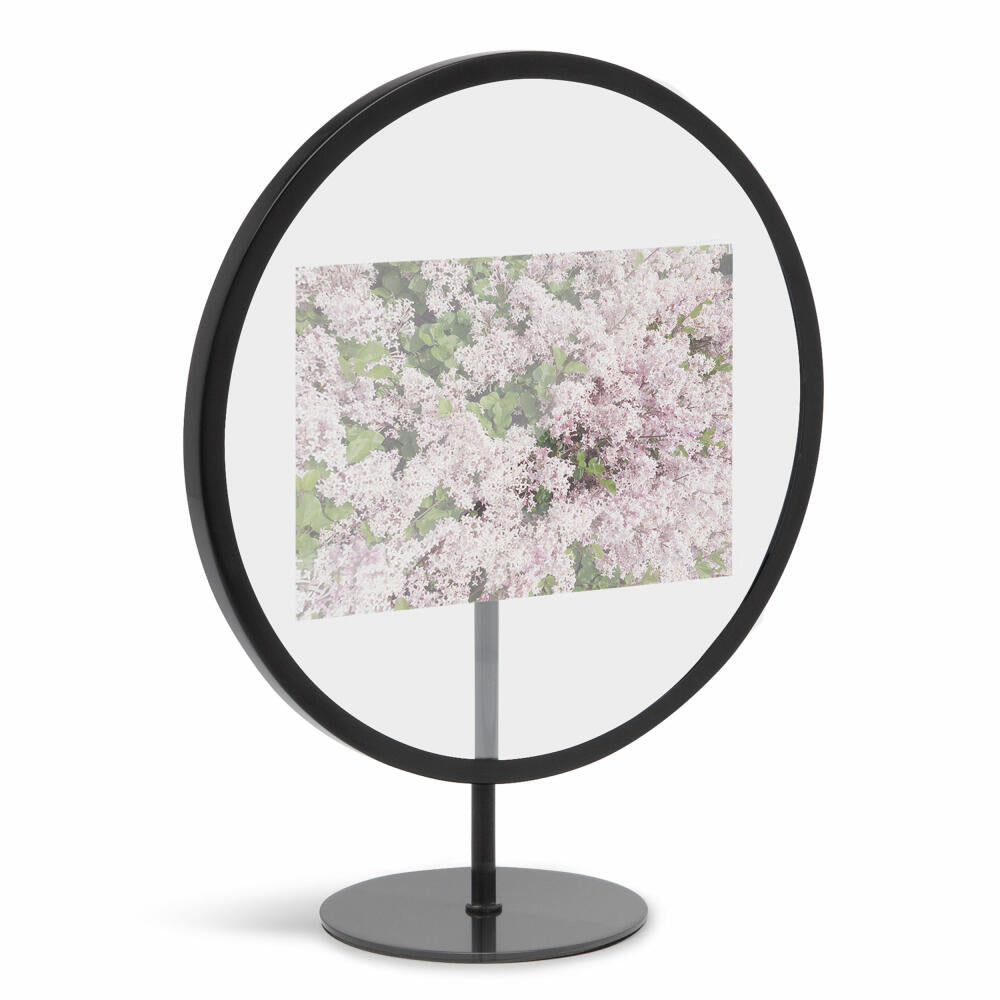 Umbra picture frame Infinity round, photo frame for standing or hanging, steel, glass, black, 10 x 15 cm, 1012271-040