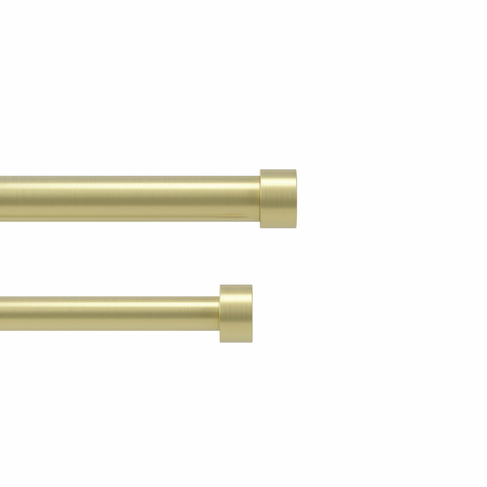 Umbra Cappa Double Telescopic Curtain Rod, Curtain Rods with Bracket, Steel, Brass, 305-457 cm, 1014402-104