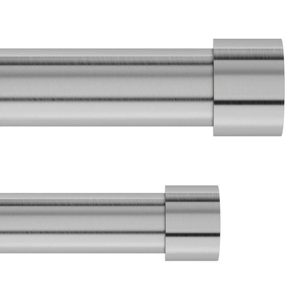 Umbra Cappa double curtain rod, telescopic curtain rod, extendable, metal, nickel, steel, 305-460 cm, set of 2, 1014402-411
