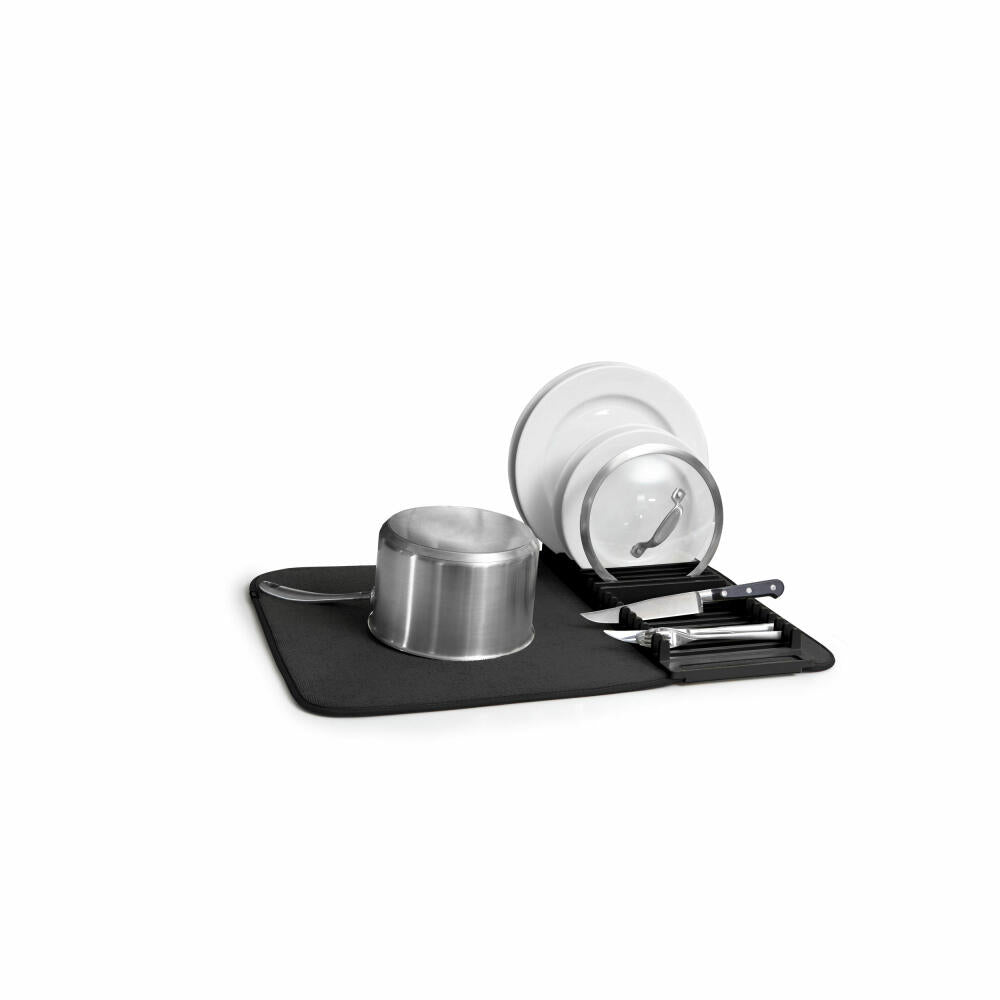Umbra Udry dish drainer with draining mat, dish rack, polypropylene, polyester, black, 60 x 45 cm, 330720-040