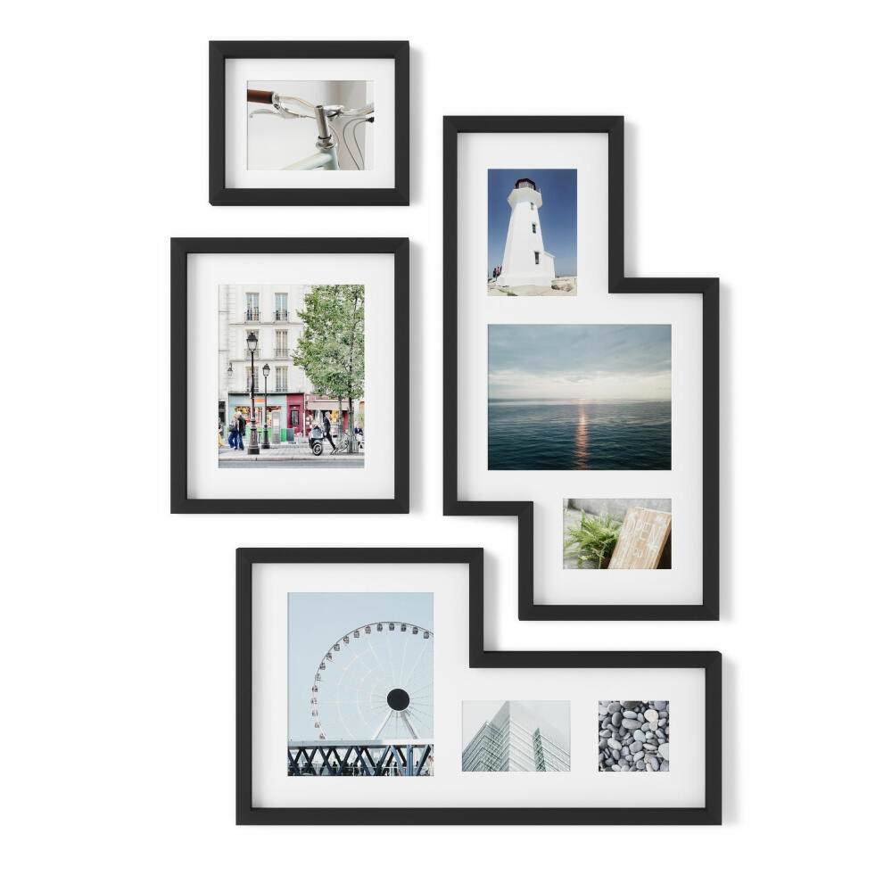 Umbra picture frame set Mingle Gallery 4-piece, photo frame, plastic, MDF, black, 70 x 39 cm, 1015592-1106