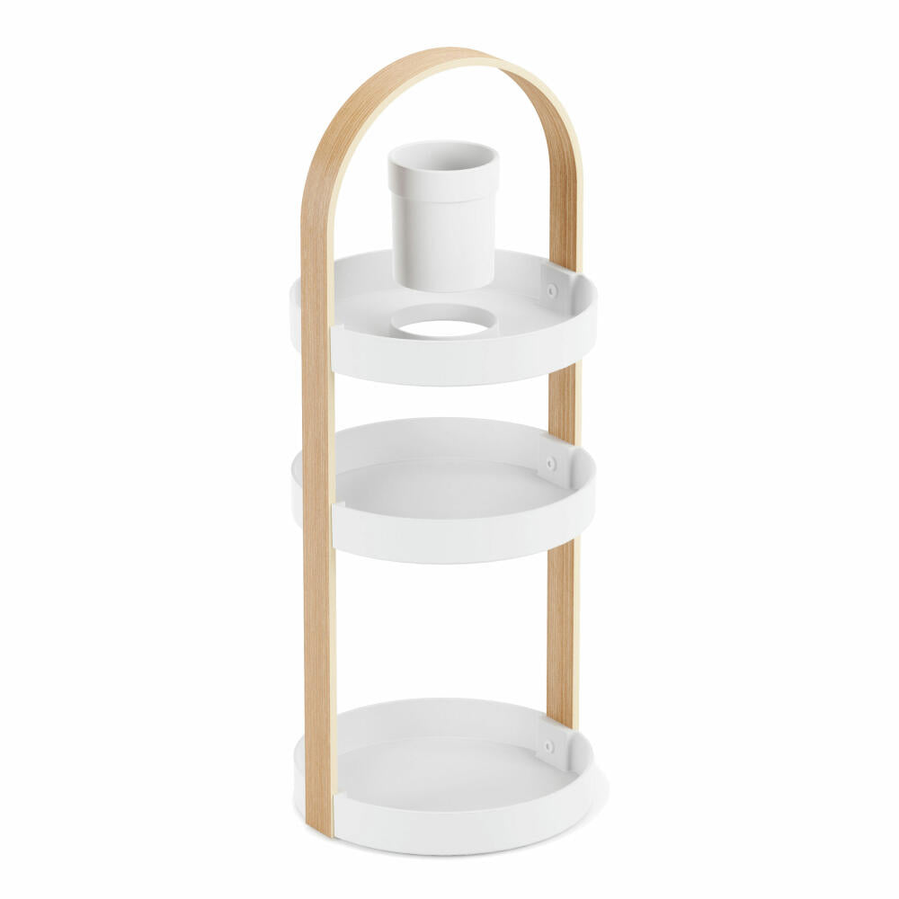 Umbra Organizer Bellwood, Aufbewahrung für Kosmetik und Make-Up, 3-stufig, Weiß, Natur, 1015098-668