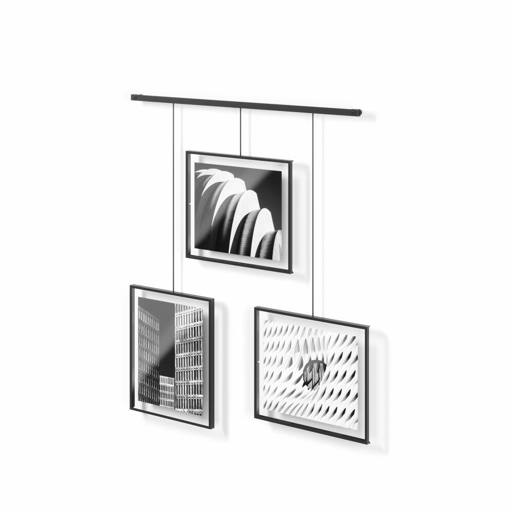 Umbra Photo Collage Picture Frame Exhibit 3-piece, Photo Frame, Steel, Glass, Black, for 20 x 25 cm Pictures, 1018090-040
