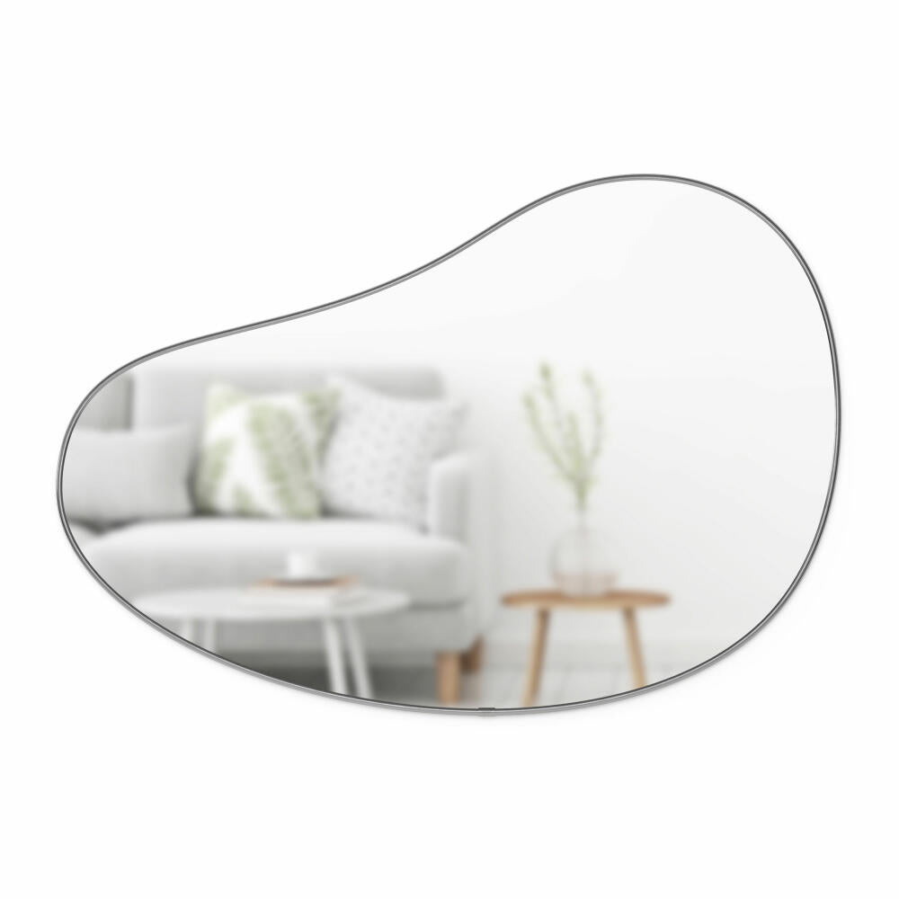 Umbra wall mirror Hubba Pebble, decorative mirror, mirror, mirror glass, titanium, 61 x 91cm, 1018529-378
