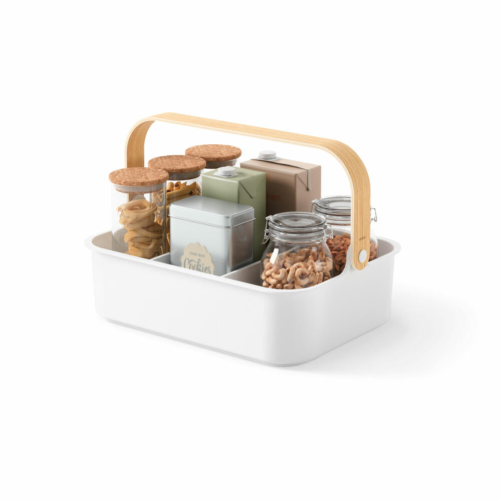 Umbra Organizer Bellwood, storage container with handle, recycled ABS, white, natural, 36 x 26 x 13 cm, 1019942-668