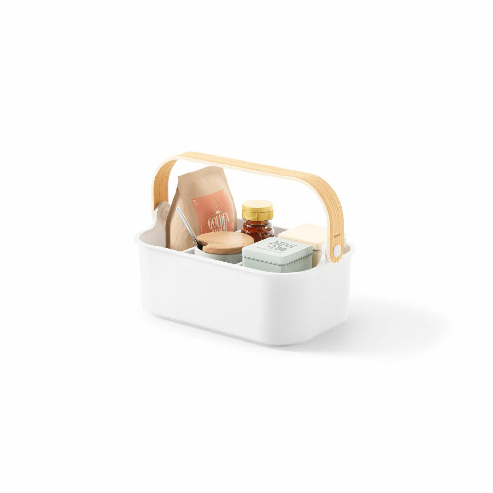 Umbra Organizer Bellwood, storage container with handle, recycled ABS, white, natural, 28 x 17 x 13 cm, 1019941-668