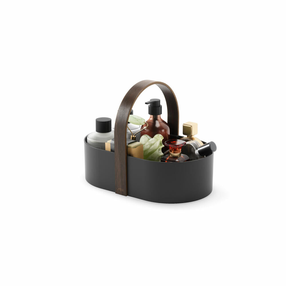 Umbra Caddy Bellwood, cosmetic organizer, plastic, black, walnut, 30 x 20 x 23 cm, 1019130-048