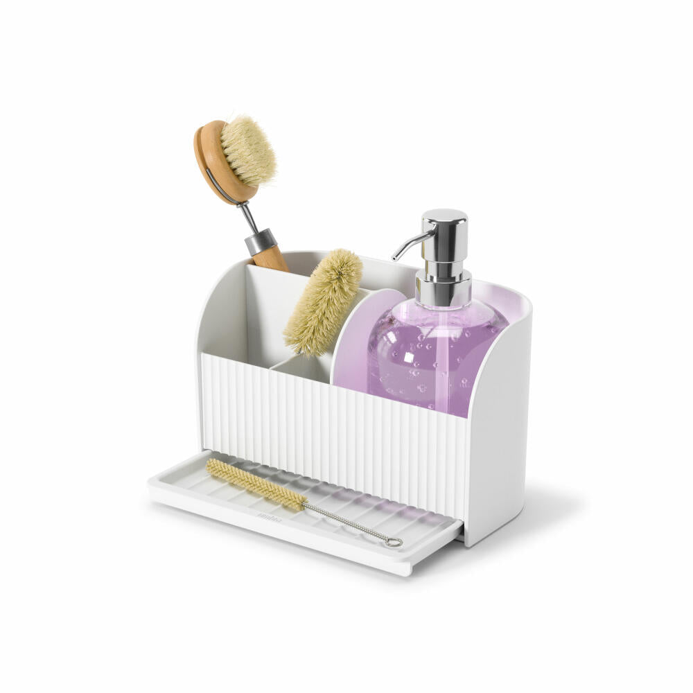 Umbra Sink Caddy Sling with Soap Dispenser, ABS Plastic, White, 17 x 21 x 18 cm, 1019722-660