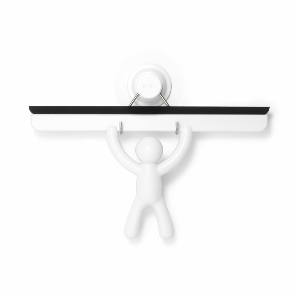 Umbra Shower Squeegee Buddy, Wiper, with Hanging Bracket, Plastic, Silicone, White, 27 cm, 1021303-660