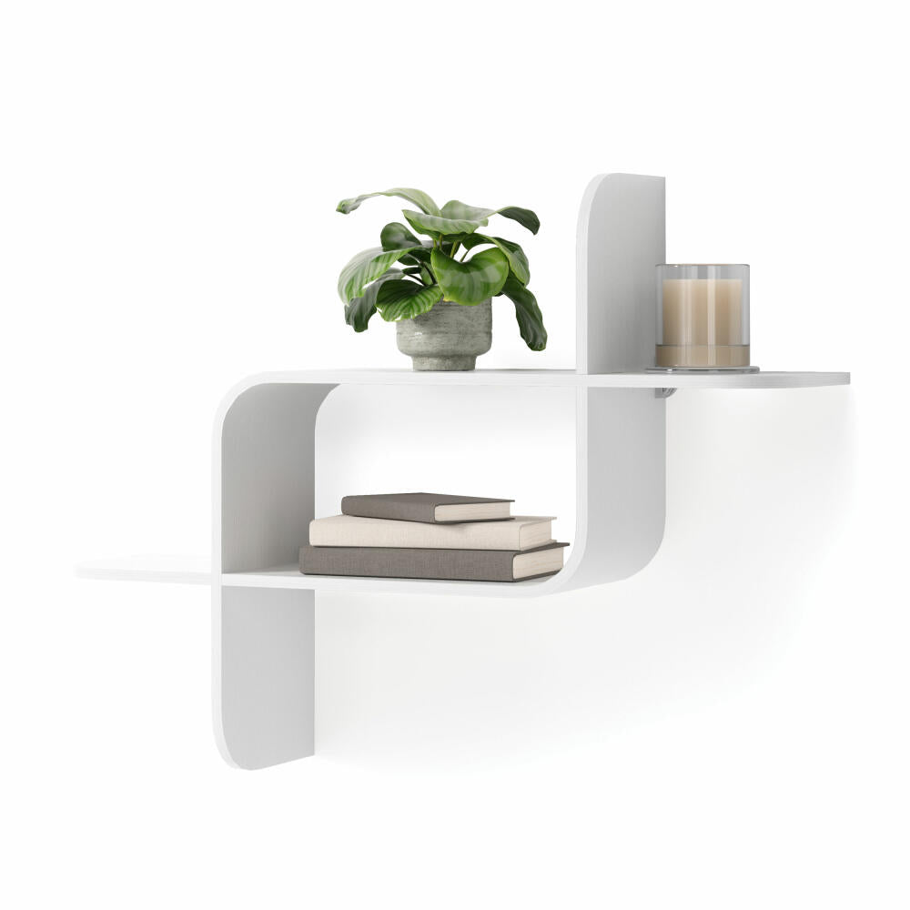 Umbra Wall Shelf Assembly, Floating Shelf, Wood, White, 64 x 48 x 16 cm, 1017571-660