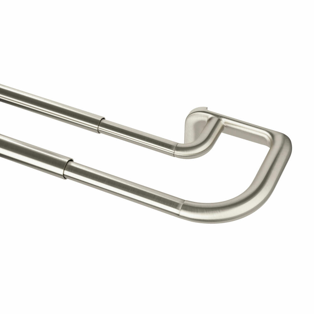 Umbra extendable double curtain rod Twilight, curtain rod, steel, aluminum, nickel matt, 167 - 366 cm, 1020562-782