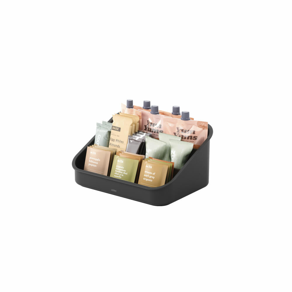 Umbra Bellwood Pantry Organizer with 3 Compartments, Plastic, Wood, Black, Walnut, 1019940-048