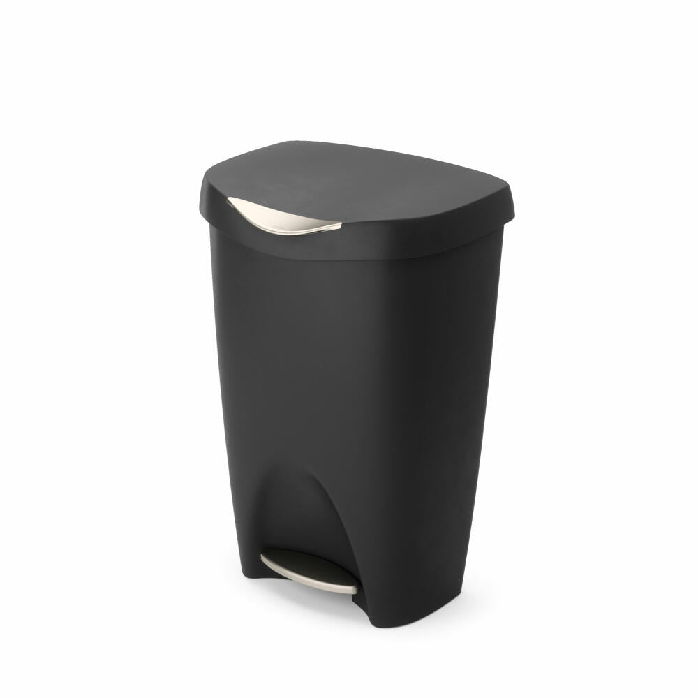 Umbra Brim Trash can, trash can, PP plastic, black, nickel, 50 L, 1021550-047