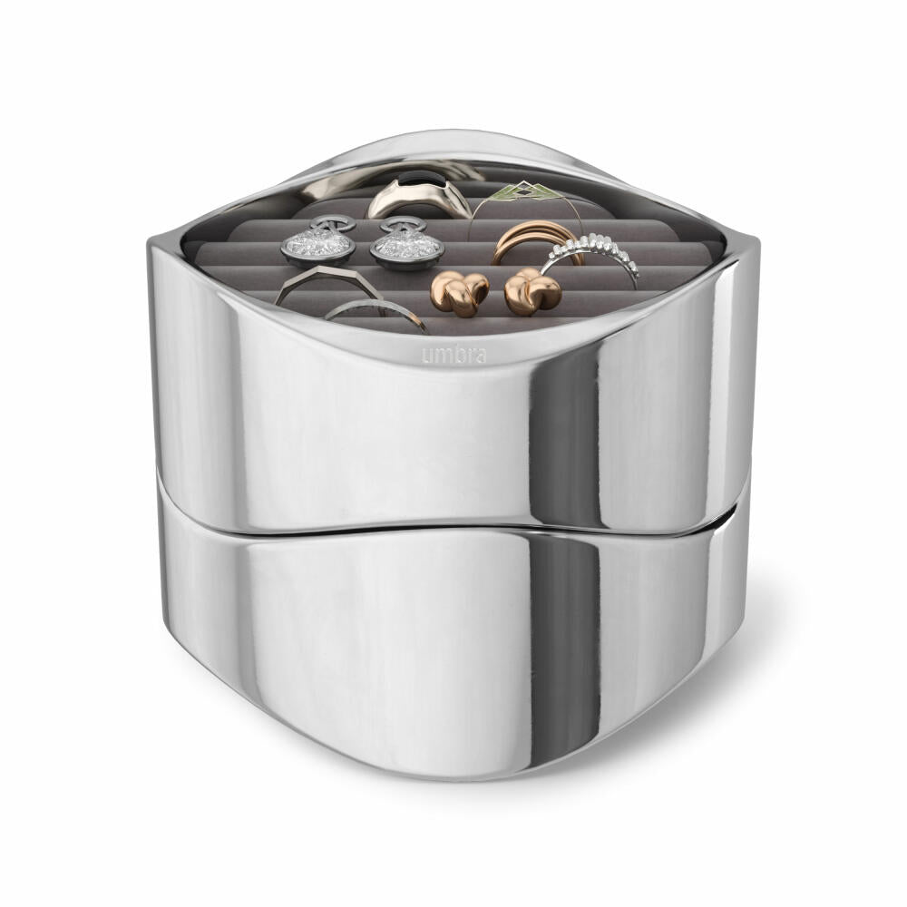 Umbra Jewelry Organizer Wavy, Jewelry Storage, Zinc, Chrome, 10 x 10 x 8 cm, 1022517-158