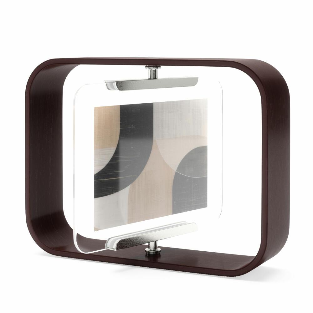 Umbra Tischbilderrahmen Bellwood zweiseitig, Fotorahmen, Holz, Glas, Walnuss Antik, 10 x 15 oder 13 x 18 cm, 1022813-746