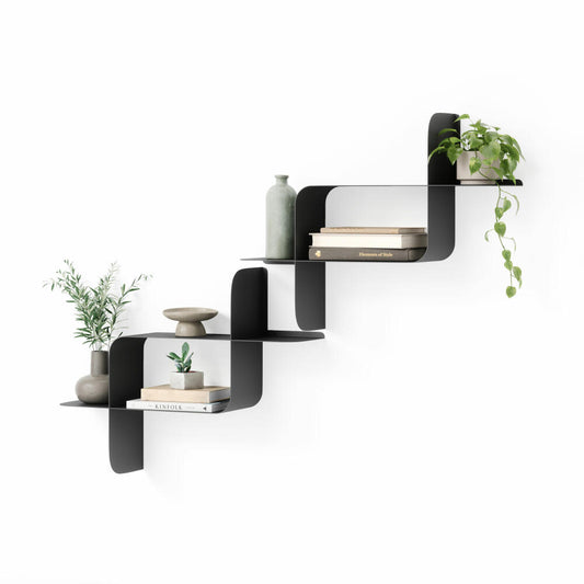 Umbra Wandregal Montage 2er Set, Stahl, Schwarz, 61 x 46 cm, 1022611-040