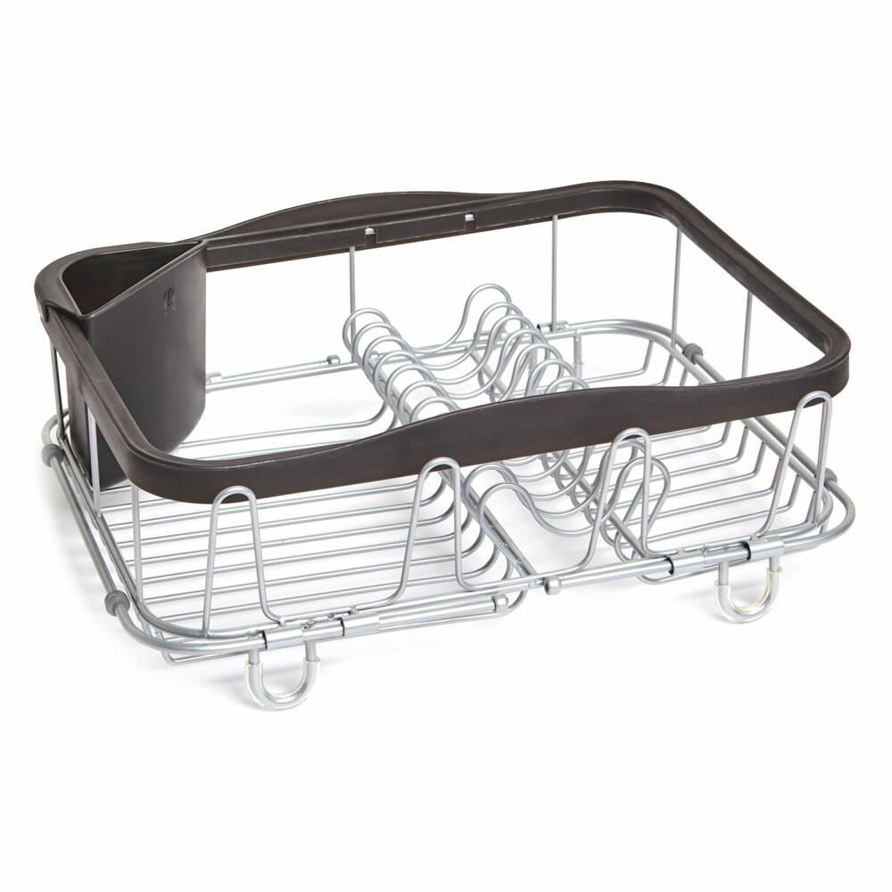 Umbra Sinkin Geschirrständer Multifunktional, Abtropfgestell, Abtropfständer, Abtropfhalter, Metall, Schwarz / Silber, 48 cm, 1004292-047