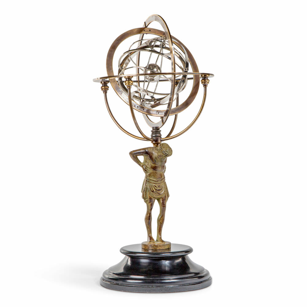 Authentic Models Armillary Sphere 18th C. Atlas Armillary, Decoration, Aluminum / Brass / Granite Base, GL051