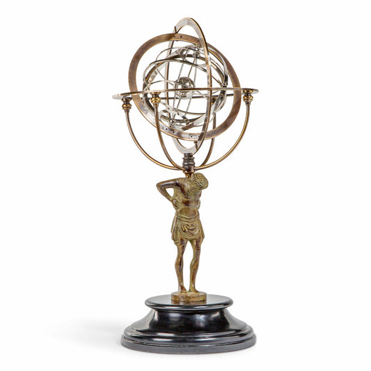 Authentic Models Armillarsphäre 18th C. Atlas Armillary, Dekoration, Aluminium / Messing / Granitsockel, GL051