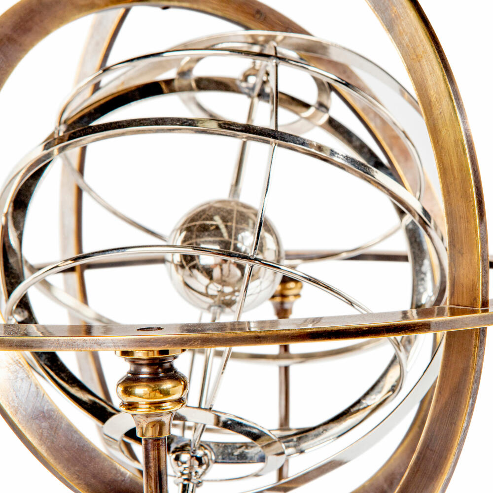Authentic Models Armillary Sphere 18th C. Atlas Armillary, Decoration, Aluminum / Brass / Granite Base, GL051