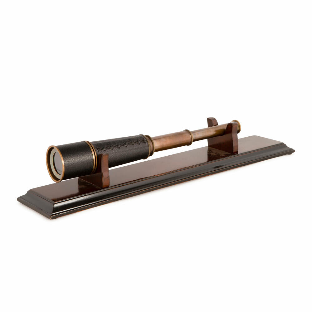Authentic Models Fernrohr Bronzed mit Ständer, Spähglas, Teleskop, Metall, Holz, Glas, KA023F