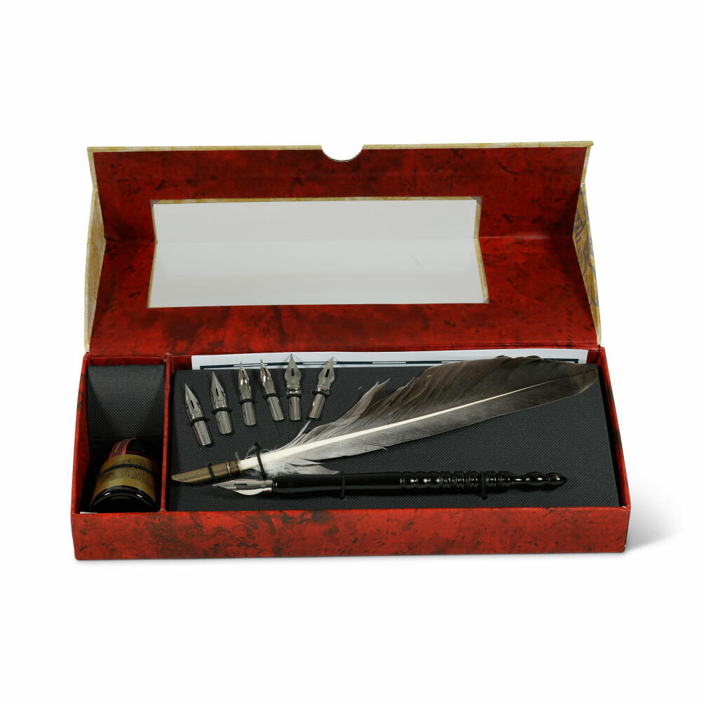 Authentic Models Federkiel-Schreibset Feather Pen Set, Holz, Metall, Federn, MG118