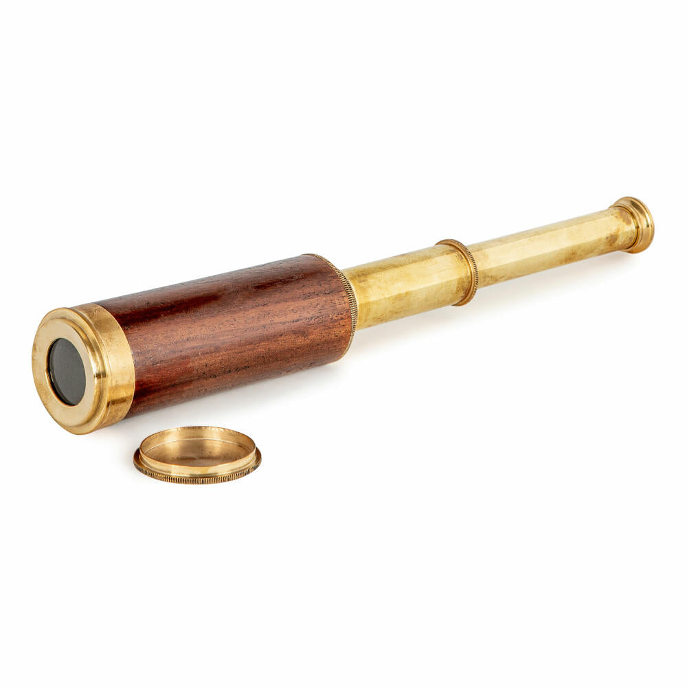 Authentic Models Offiziers-Fernrohr, Spähglas, Teleskop, Akazienholz, Messing, KA036