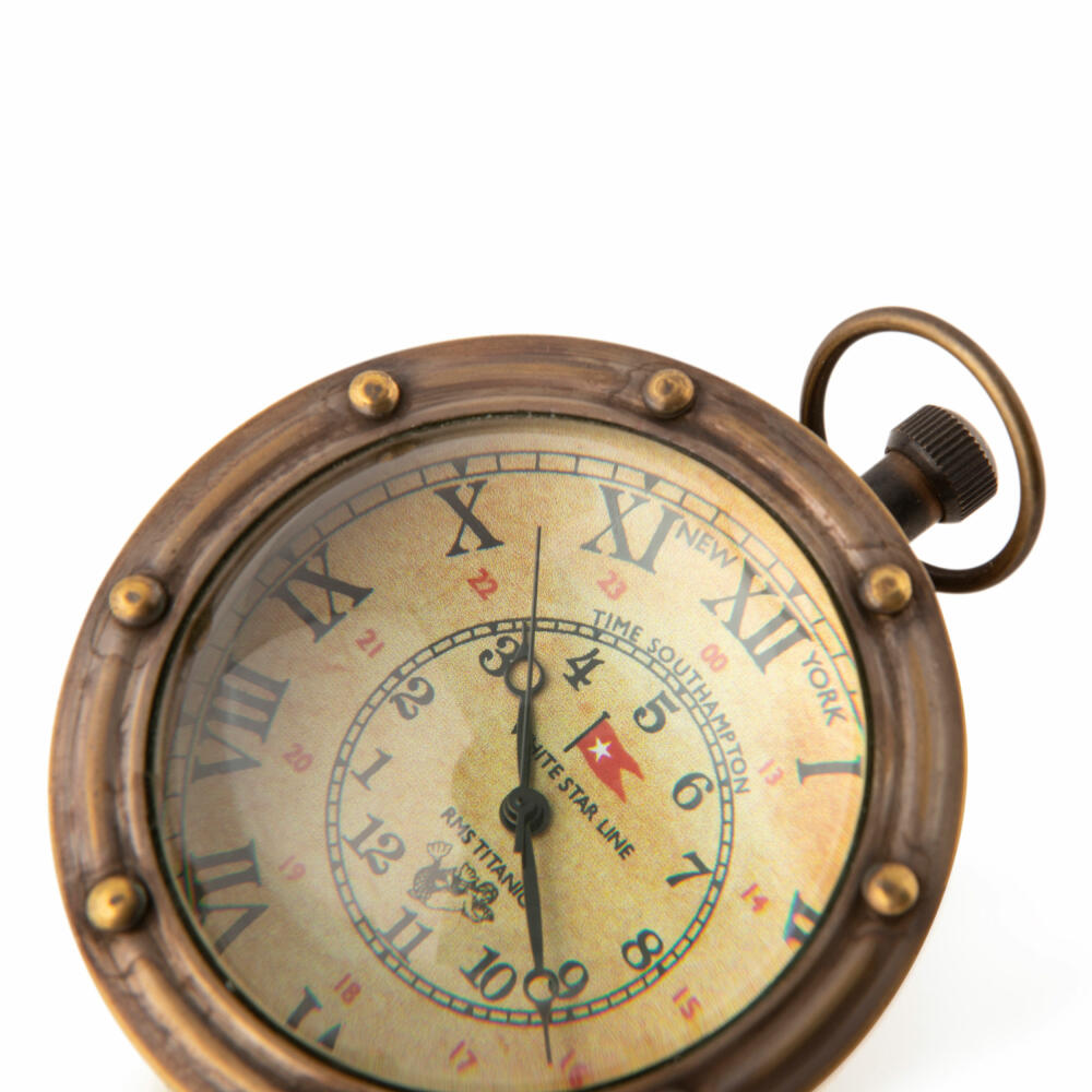 Authentic Models Taschenuhr Eye of Time Porthole Bronze, Messing, Glas, SC055