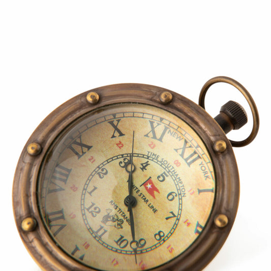 Authentic Models Taschenuhr Eye of Time Porthole Bronze, Messing, Glas, SC055