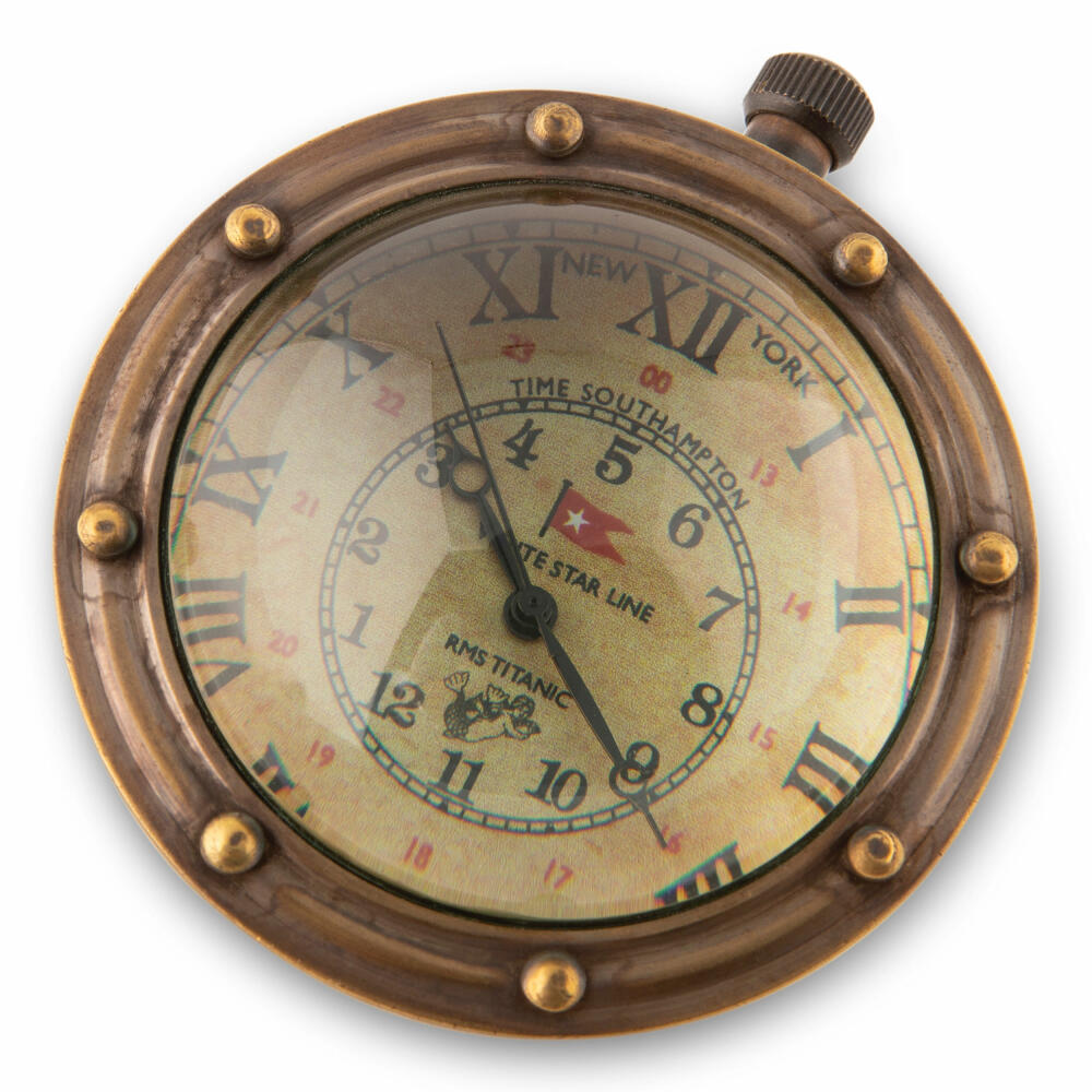 Authentic Models Taschenuhr Eye of Time Porthole Bronze, Messing, Glas, SC055