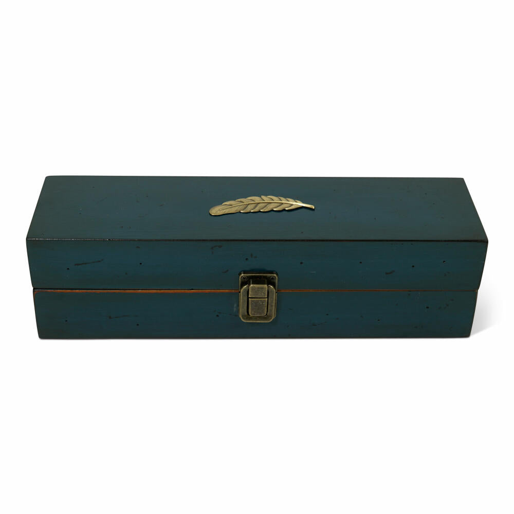 Authentic Models Reise-Schreibset Windsor Travel Blue, in Holzbox, mit Zubehör, Holz, Glas, Materialmix, MG127