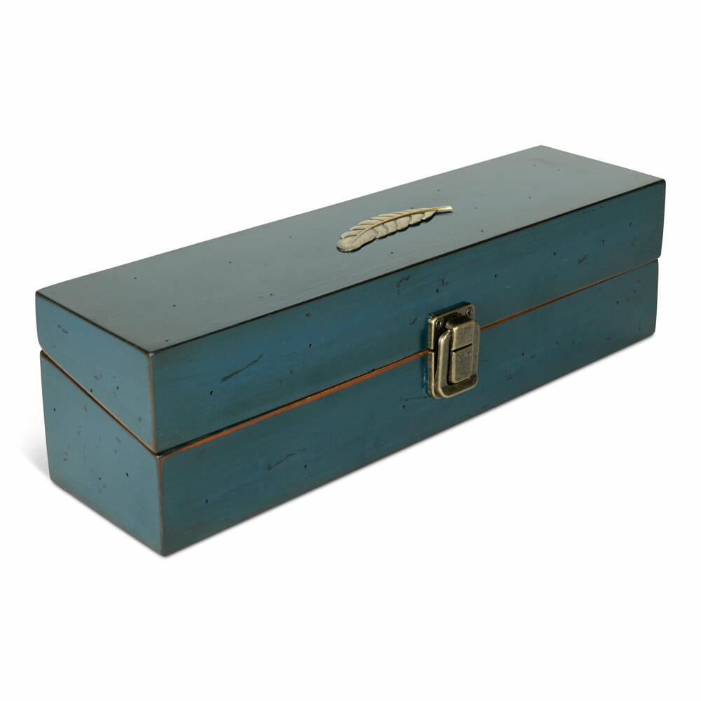 Authentic Models Reise-Schreibset Windsor Travel Blue, in Holzbox, mit Zubehör, Holz, Glas, Materialmix, MG127
