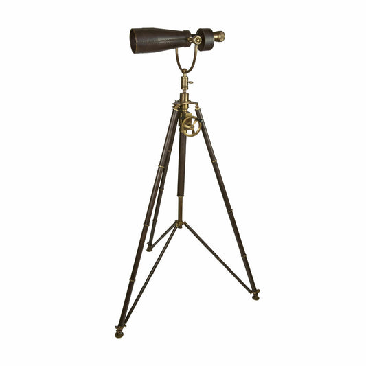 Authentic Models Monocular on Tripod, Monocular, Binoculars, Telescope, Steel / Leather / Brass, KA039