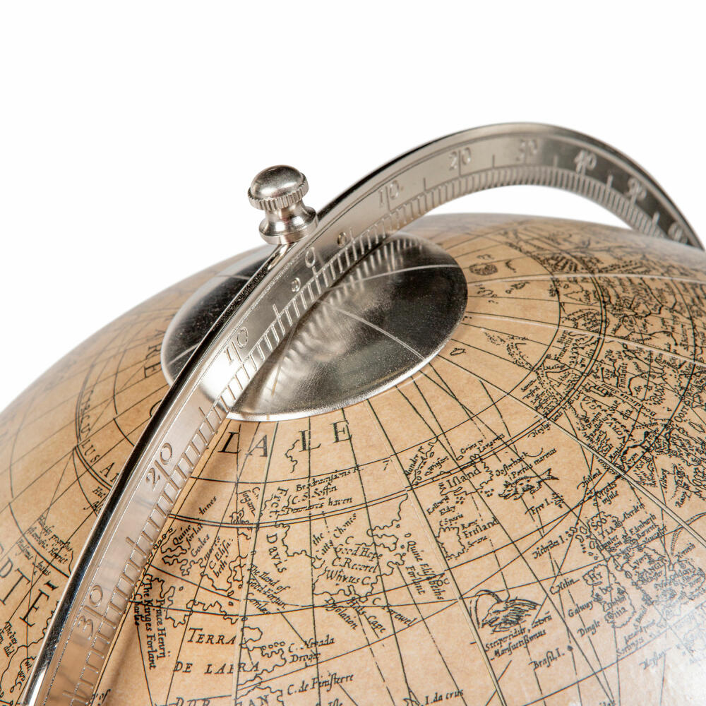 Authentic Models Globus Hondius Vintage Round, Deko-Weltkugel, Aluminium / Kunststoff / Papier, GL064