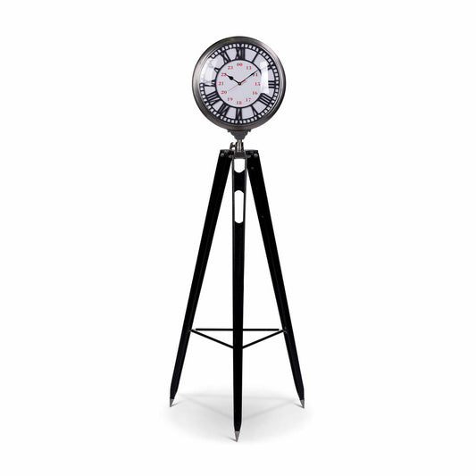 Authentic Models Waterloo Clock on Tripod, Uhr auf Stativ, Deko-Objekt, Aluminium / Glas / Holz, SC066