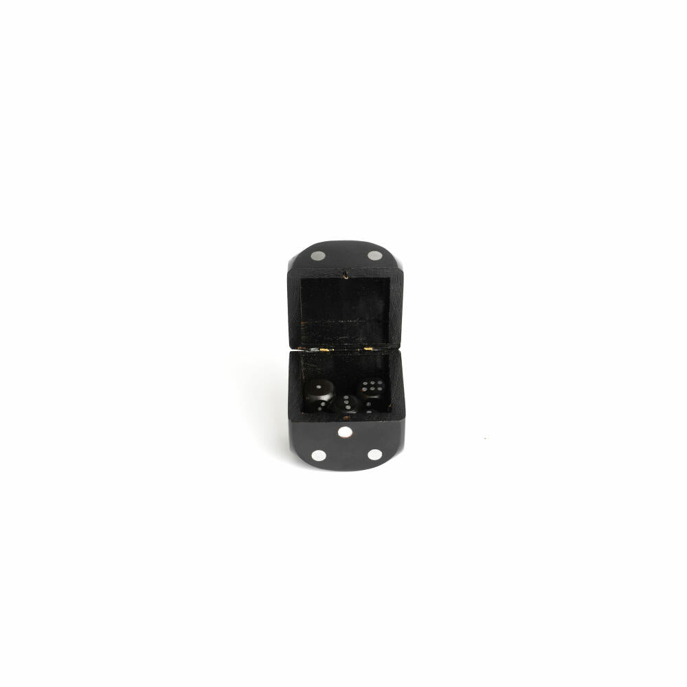Authentic Models Würfelbox Black Dice Box, mit 5 Würfeln, Würfel, Spielwürfel, Holz / Messing, GR031B