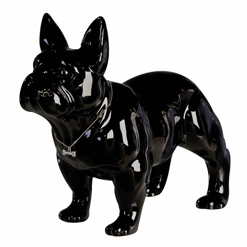 Casablanca by Gilde figure Bulli, decorative figure, dog, sculpture, decoration, ceramic, black, 29 x 35 cm, 96372