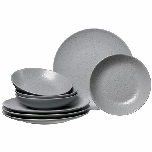 Ritzenhoff &amp; Breker table service Kitwe, 8-piece, tableware set, service, stoneware, grey, 271652