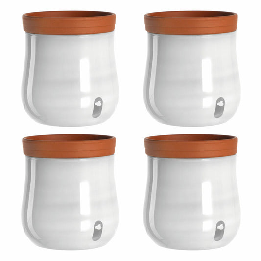 Leonardo Serra Plant Pot L, Set of 4, Flower Pot, Flower Pot, Plant Pot, Flower Tub, Planter, White, 057776