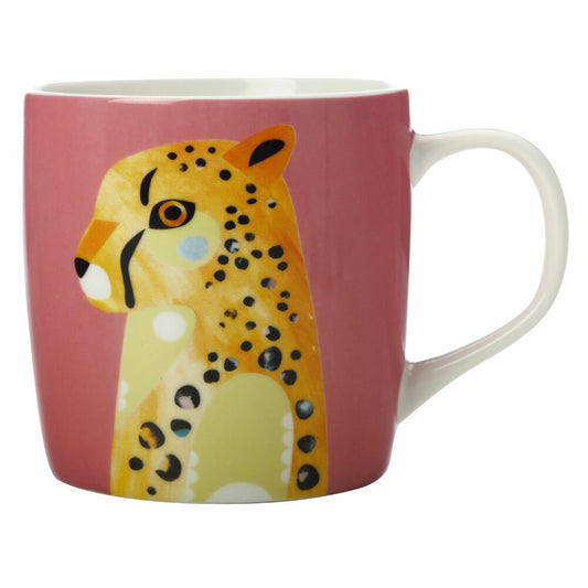 Maxwell &amp; Williams Pete Cromer Mug Cheetah, Cup, Coffee Mug, Porcelain, Colorful, 370 ml, DX0912