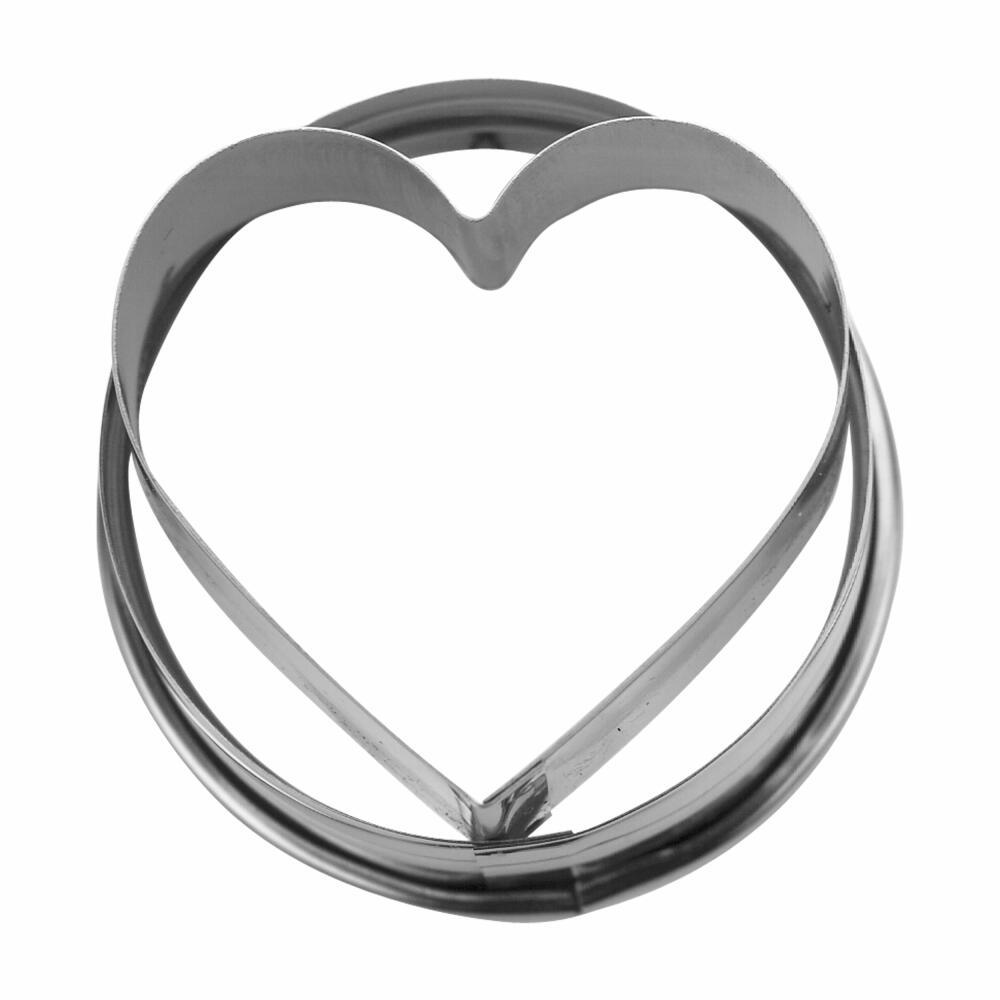 Städter Linzer cookie cutter heart in ring wavy, cookie cutter, cookie mold, cookies, stainless steel, Ø 4.8 cm, 966360