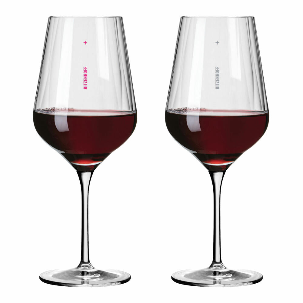 Ritzenhoff wine glasses star cut red wine set of 2 001, red wine glass, Ritzenhoff inhouse, crystal glass, 570 ml, 3661001