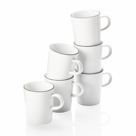 Rosenthal Cucina-Basic Becherset 6-tlg., Tassen, Porzellan, Colori Black, 280 ml, 42100-671167-28443