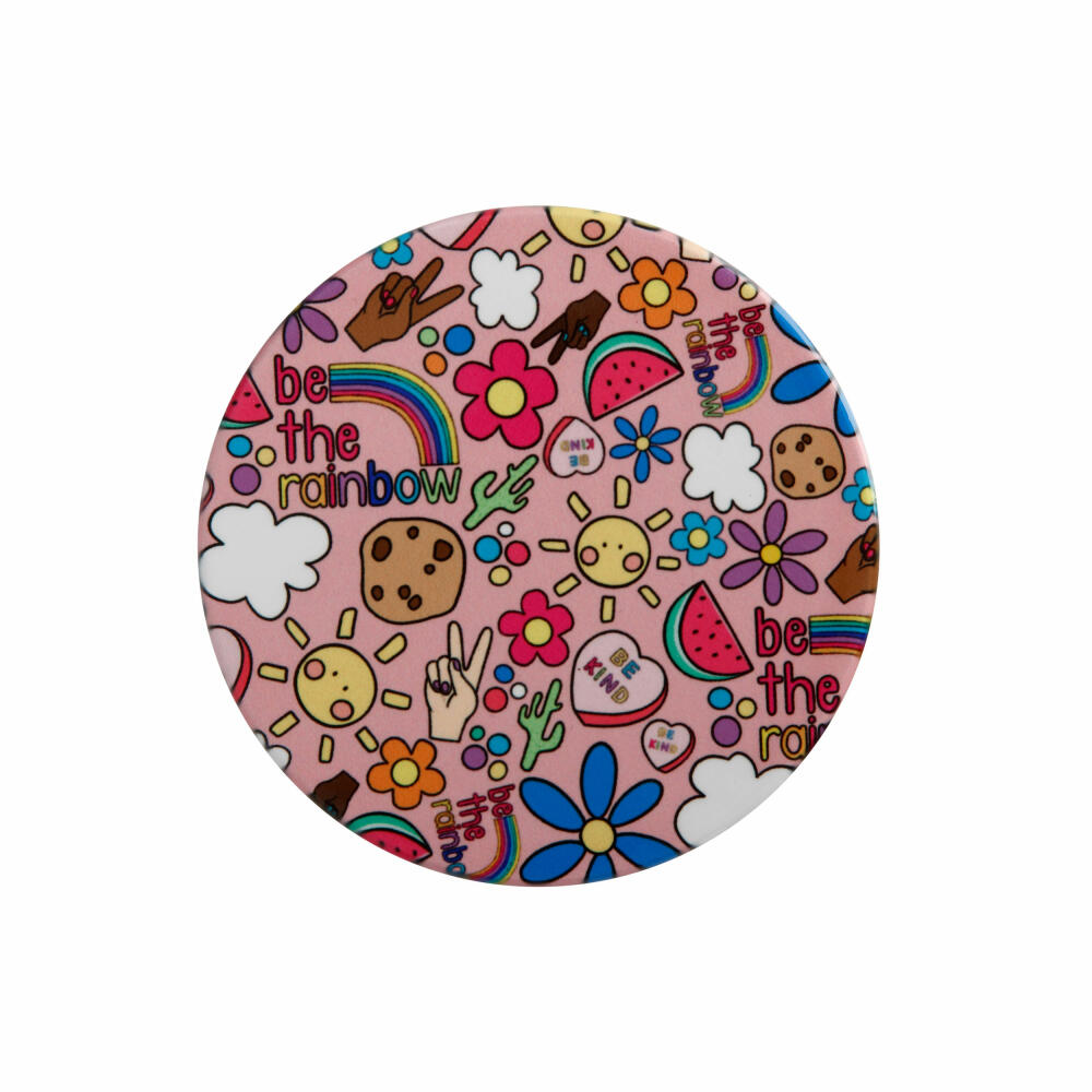 Maxwell &amp; Williams Coaster Be Kind - Rainbow, Drinks Coaster, Ceramic, Light Pink, 10 cm, DU0368