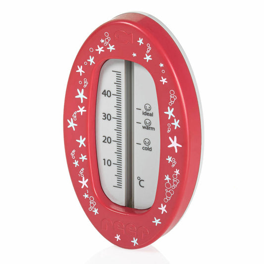 reer bath thermometer oval, bath thermometer, bath water temperature meter, berry red, 24114